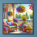 Retro Sunny Veranda Porch Retreat Diamond Painting Kit