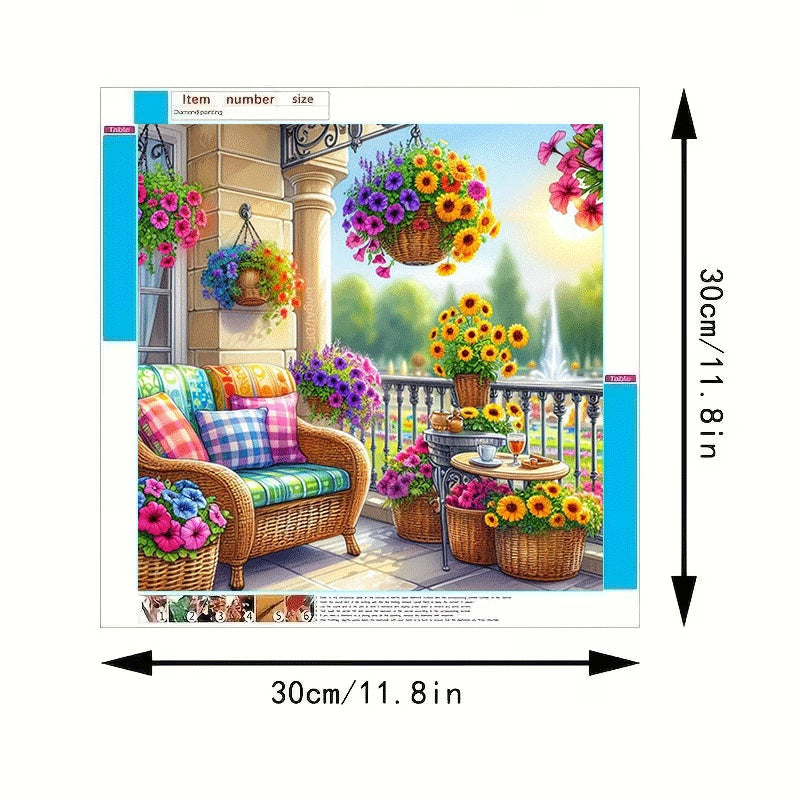 Retro Sunny Veranda Porch Retreat Diamond Painting Kit